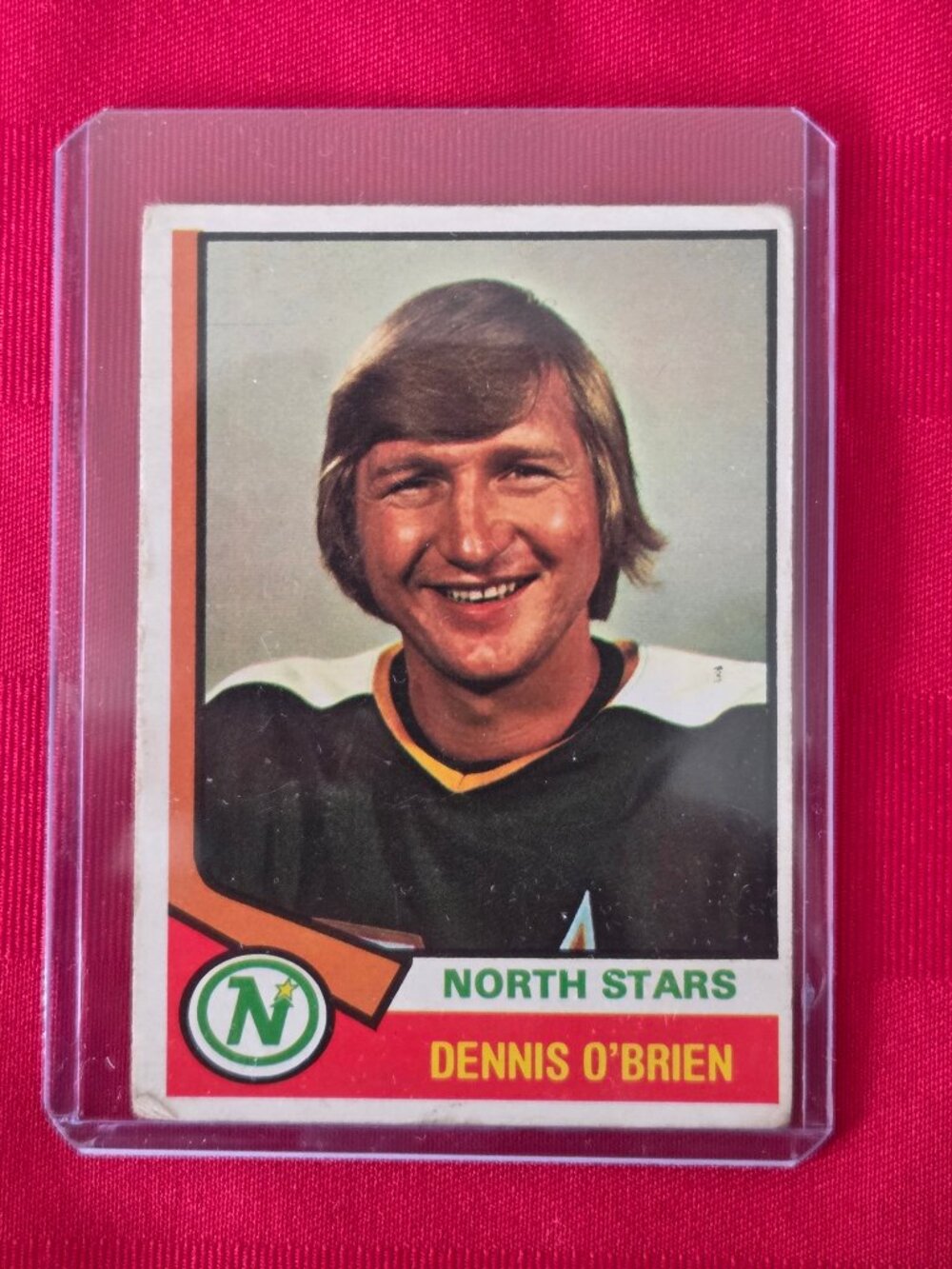 RARE, VINTAGE, 1974 OPEE CHEE, DENNIS O'BRIEN, MINNESOTA NORTH STARS HOCKEY CARD